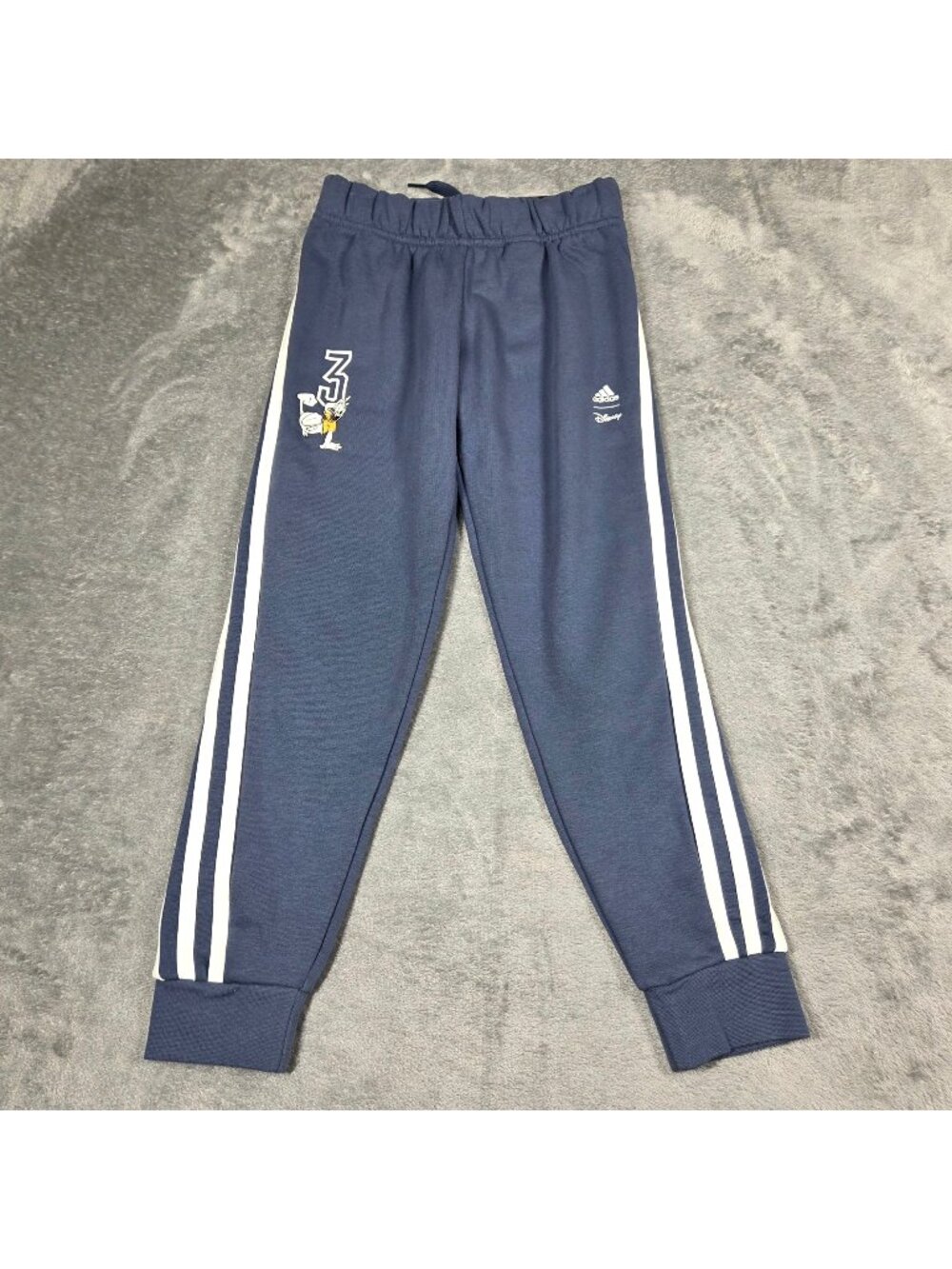 Adidas Disney Pants Boys Small Blue Donald Duck Joggers NEW